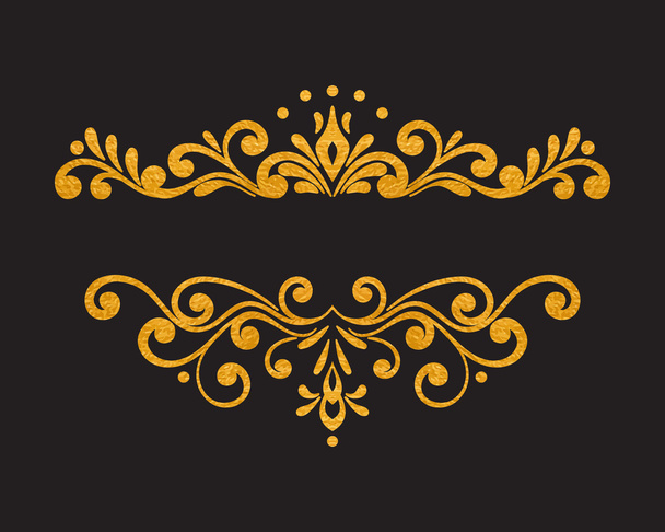 Elegant luxury vintage gold floral border - Вектор, зображення