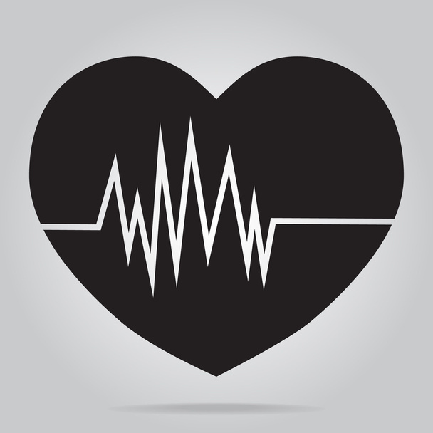 kalp atışı simgesi vektör illüstrasyonu - Vektör, Görsel