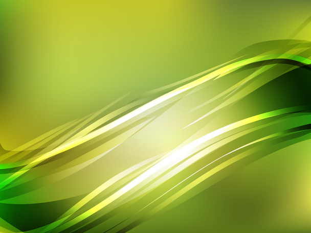 Yellow and green gradient abstract wave background - Vector, Image