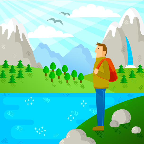 travel in nature - Vector, Image
