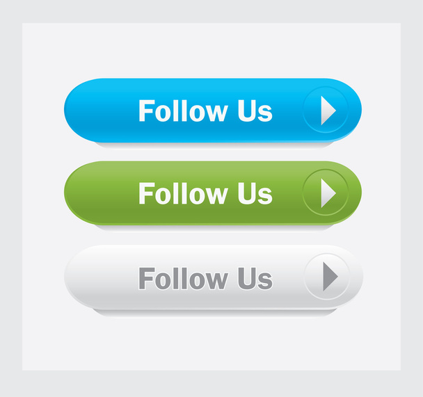 Set of vector web interface buttons. Follow us. - Vettoriali, immagini