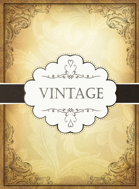 Fundo vintage com moldura ornamental. Ilustração vetorial, E
 - Vetor, Imagem