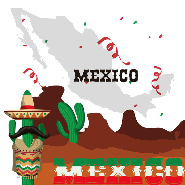 Mexico culture and landmark design - Vector, Image