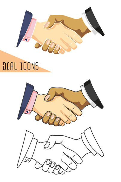 Deal icons. Business handshaking.  - Vector, Image