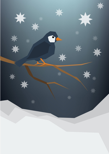 bird sitting on a bare brunch  - Vector, Image