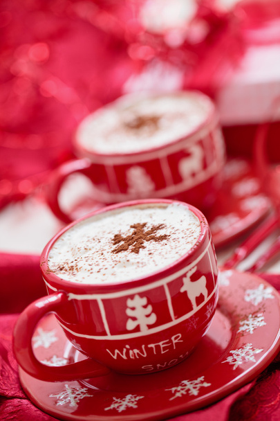 Copas con chocolate caliente para Navidad
. - Foto, Imagen