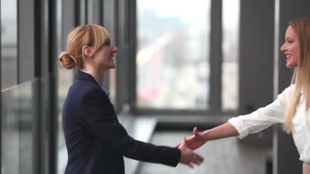 businesswomen shaking hands - Footage, Video