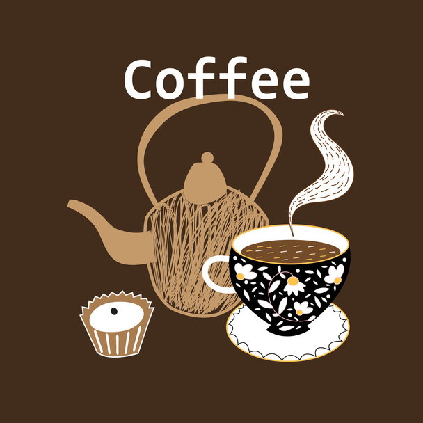 Kreslení vektorové káva pohár - Vektor, obrázek