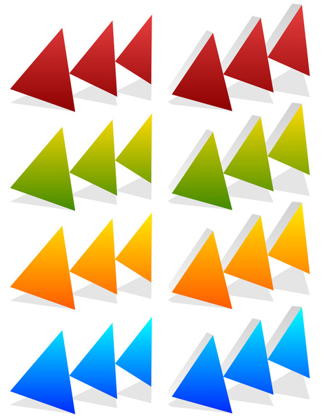 Triple arrows icons set - Vektor, obrázek