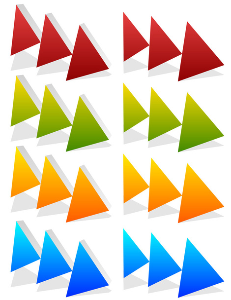 Triple arrows icons set - Vector, Image