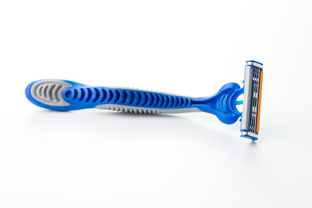 Blue razor on white background - Photo, Image