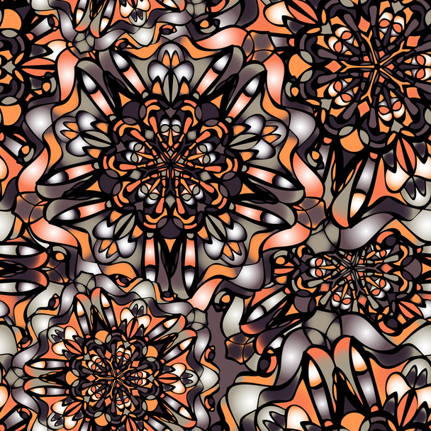 Gray and orange seamless pattern - Вектор,изображение