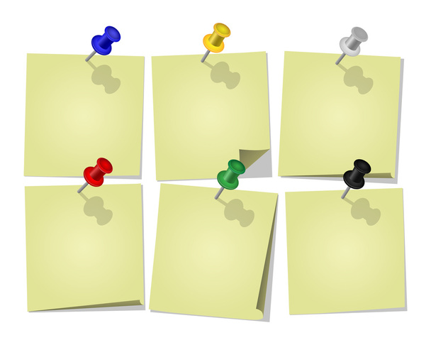 Διάνυσμα σύνολο χρώμα αυτοκόλλητες σημειώσεις - Διάνυσμα, εικόνα