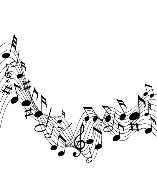 Music notes background - Vector, imagen