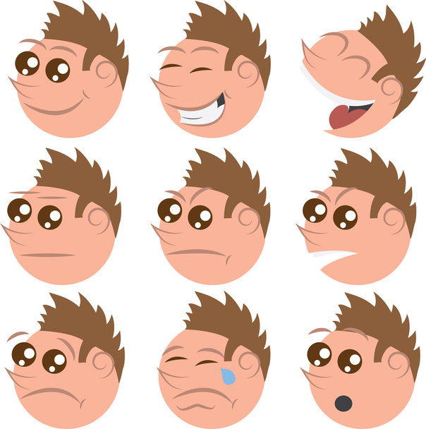Round Face Expressions - Vector, Image