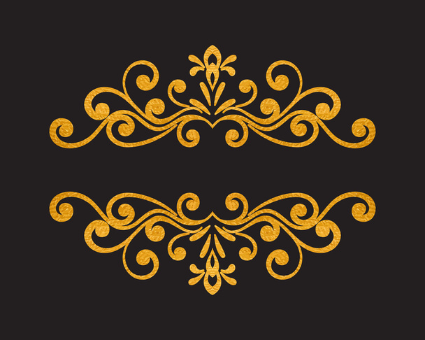 Elegant luxury vintage gold floral border - Вектор, зображення