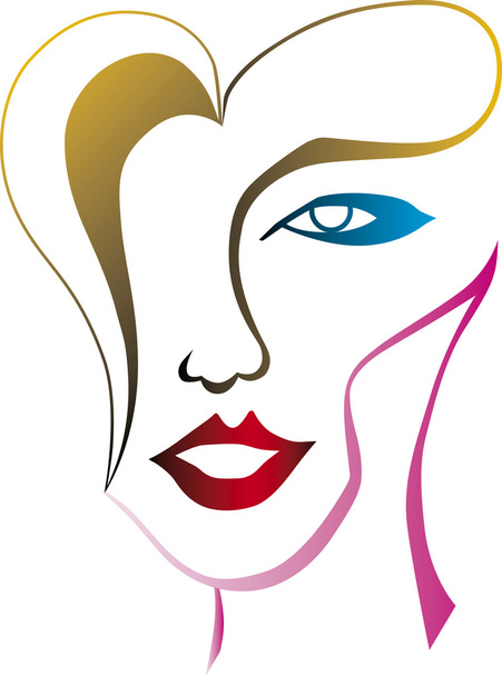 Stylized face vector illustration - Vector, Image