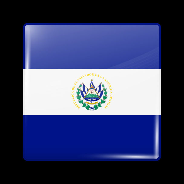 Bandera de El Salvador. Icono brillante forma cuadrada
 - Vector, imagen