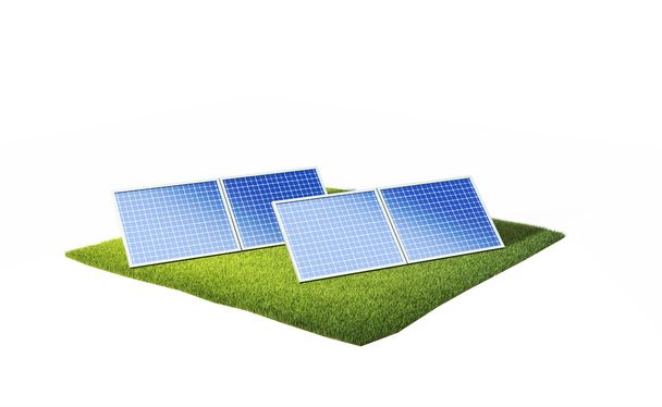 ground with solar panels - Photo, Image