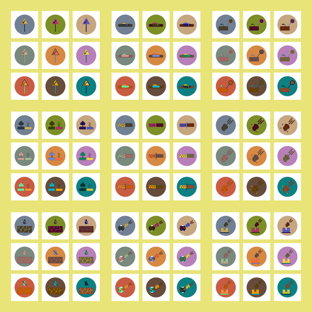 Collection of icons in flat style drought cataclysm - Vector, afbeelding