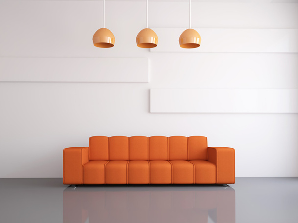 Orange sofa - Valokuva, kuva