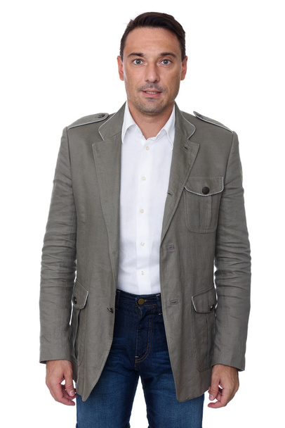handsome trendy man in jacket - Foto, afbeelding
