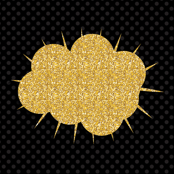 Speech Bubble Gold Glossy Background Vector Illustration - Vector, Image