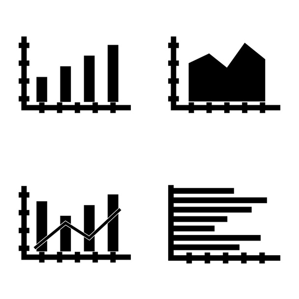 Conjunto de iconos de estadísticas en gráfico de barras, gráfico de barras horizontal y cuadrícula dinámica. Iconos de vectores de estadísticas para diseño de aplicaciones, web, móviles e infografías
. - Vector, imagen