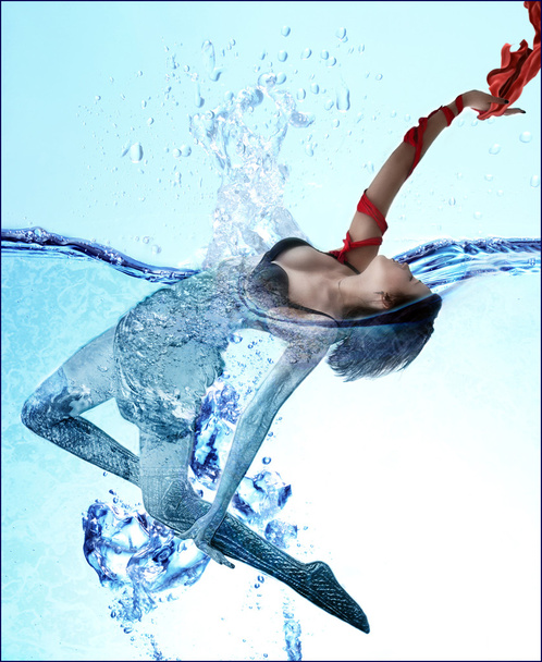 Girl in water - Фото, изображение