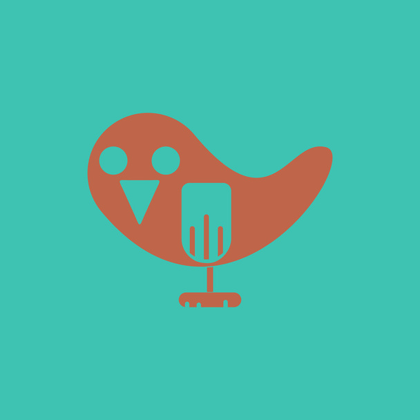 Vector illustration of animals on stylish background bird - Vector, Image