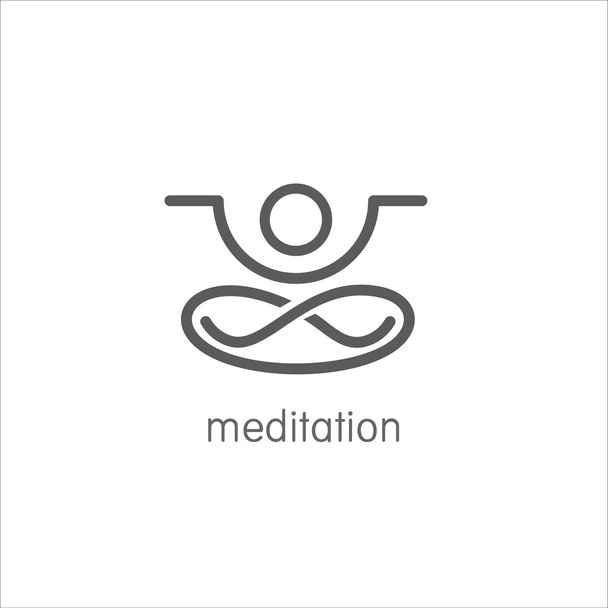 ヨガ、瞑想、ロータスの位置。様式化されたロゴ、ロゴ、ペイント、ペイント ブラシ - ベクター画像