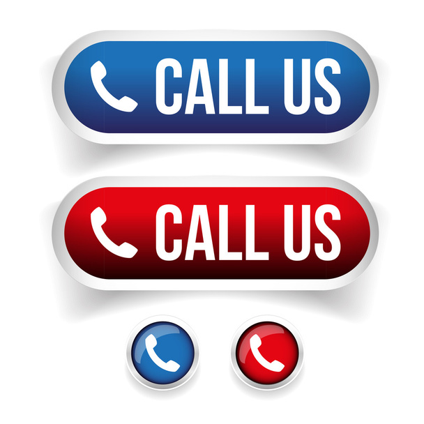Chame-nos - Telefone ícone vetor botão
 - Vetor, Imagem