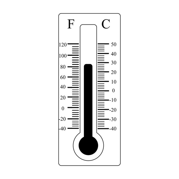 Значок термометра. Погодный знак. Векторная иллюстрация
 - Вектор,изображение