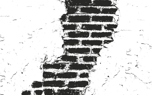 Distressed overlay texture of old brickwork - Vector, Image