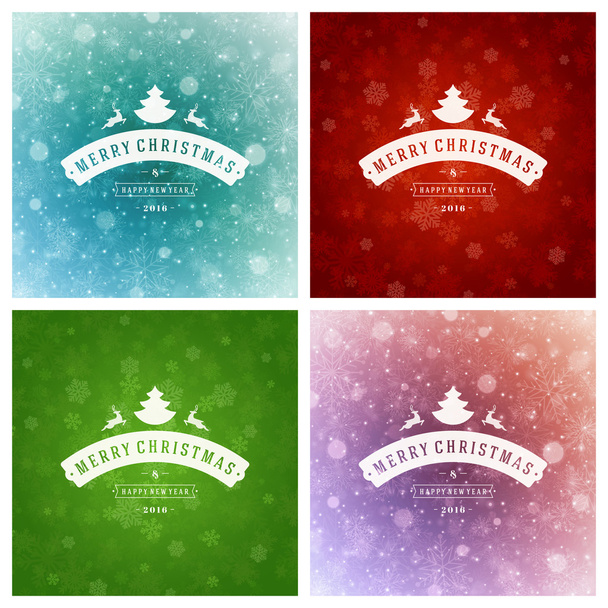 Set di design per biglietti di auguri per tipografia natalizia
. - Vettoriali, immagini