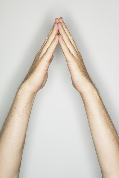 две кавказские руки в жесте: крыша
 - Фото, изображение