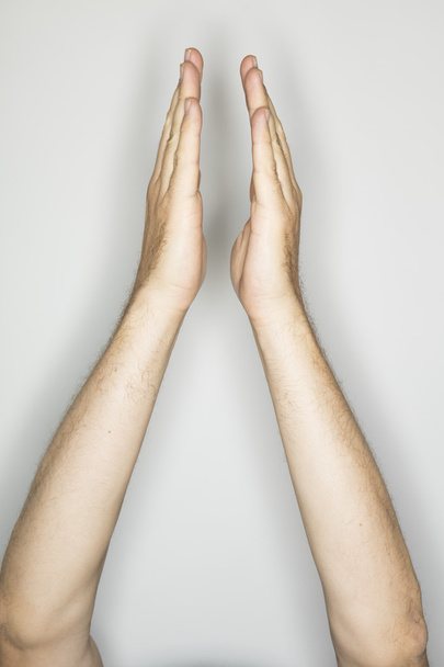 zwei kaukasische Hände in einer Geste: Klatschen - Foto, Bild