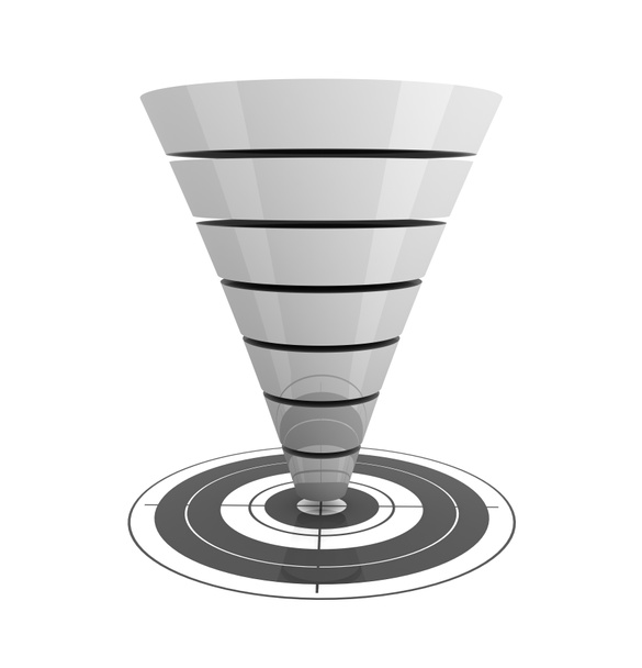 seperating funnel graph concept illustration - Photo, Image
