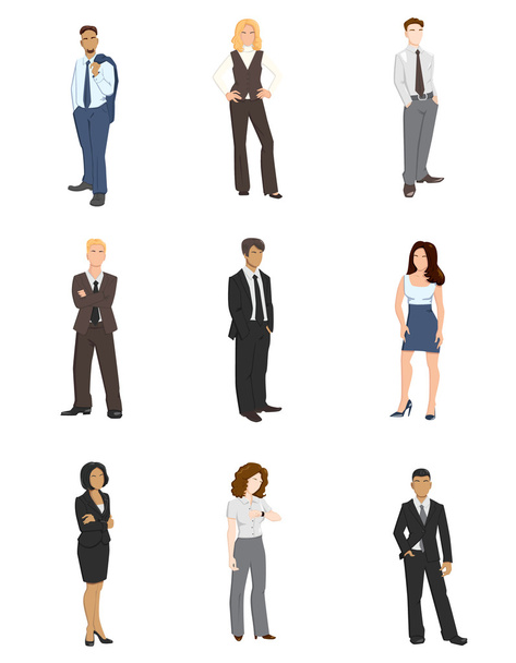 Illustrations vectorielles de collection de gens d'affaires
 - Vecteur, image