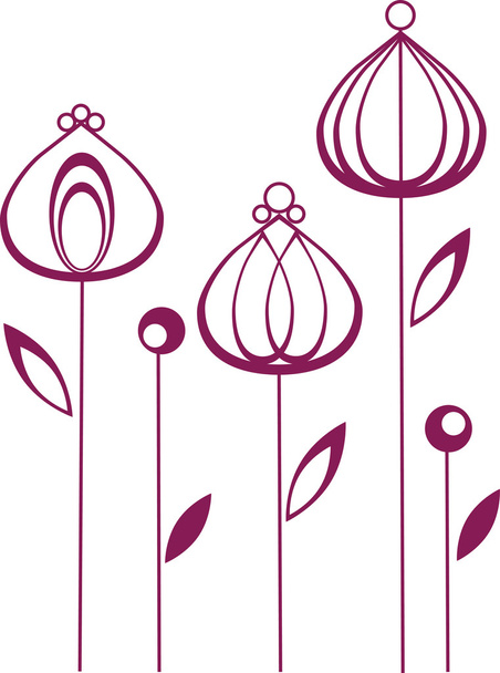Birthday card with purple flowers - Vector, Image