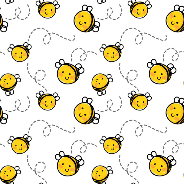 bees seamless pattern - Vector, imagen