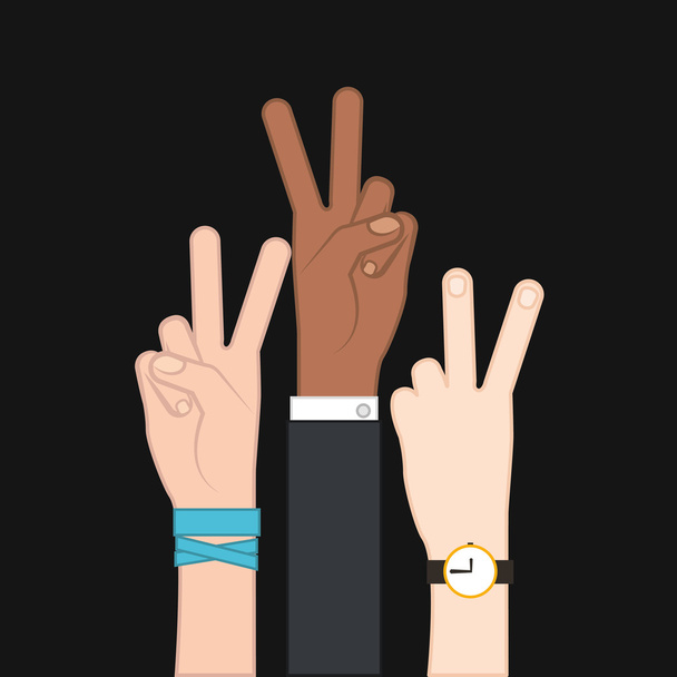hand vrede en liefde symbool - Vector, afbeelding