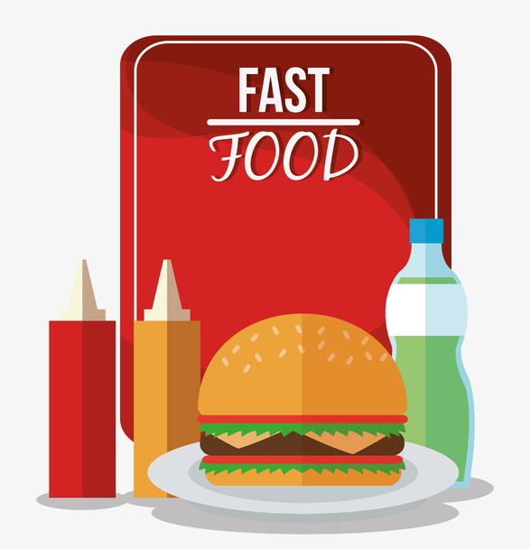 Hamburger en fast-food design - Vector, afbeelding