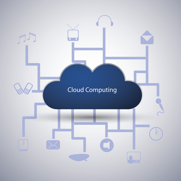 Cloud computing concept - Vettoriali, immagini