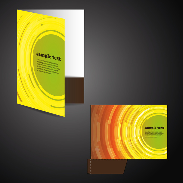 Corporate folder with die cut design - Vektör, Görsel