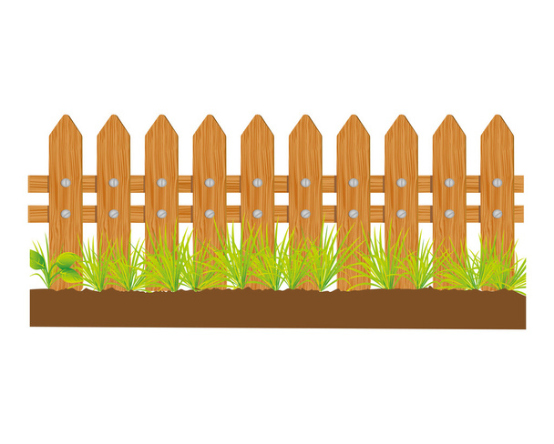 panneau de clôture en bois isolé
 - Vecteur, image