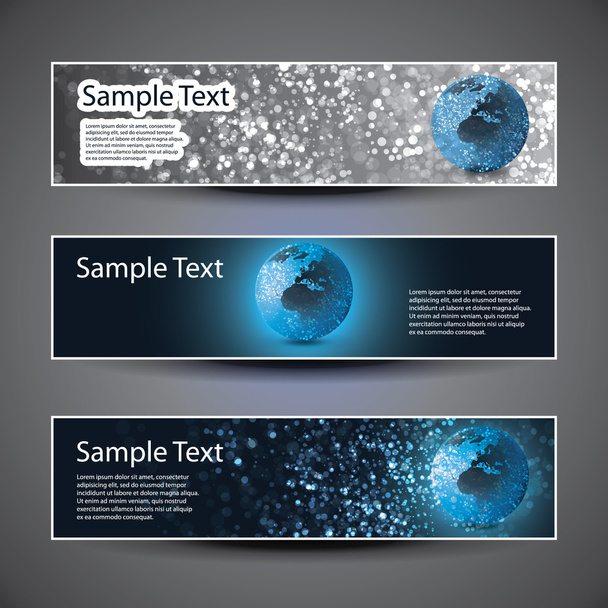 Three abstract header designs - Vector, Image