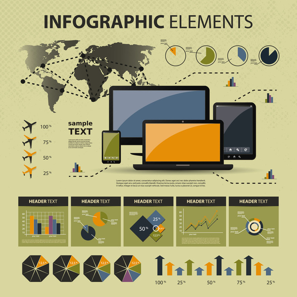 infografikus elemek kórokozó-átvivő készlete - Vektor, kép