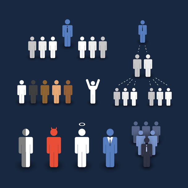 Figuren und Symbole - Geschäfts- und Teamwork-Konzept - Vektor, Bild