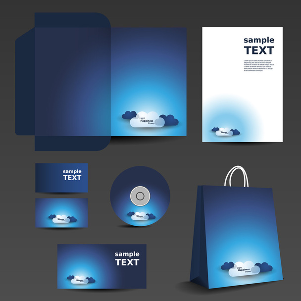 Stationery template design - business set - Vektor, Bild